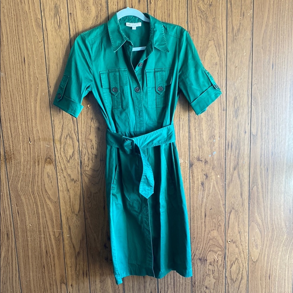 Derek Lam Blue Notched Collar Midi Dress